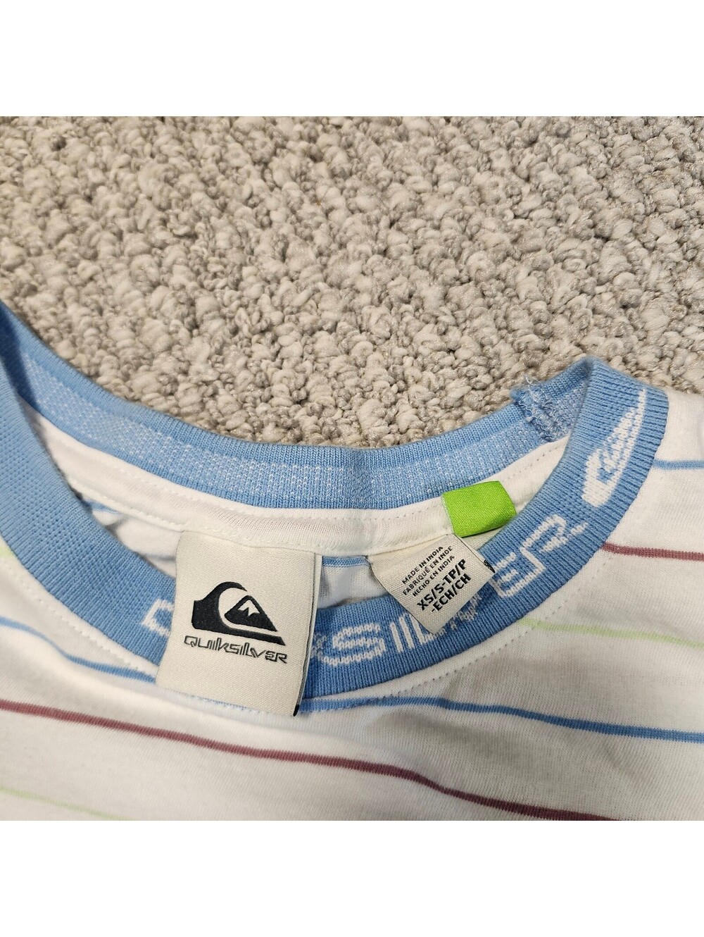 Quiksilver Striped Short Sleeve T-Shirt Multicolor Size XS/S - Picture 2 of 6